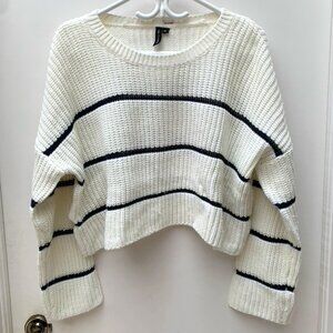 Moon & Madison Cropped Striped Knit Sweater